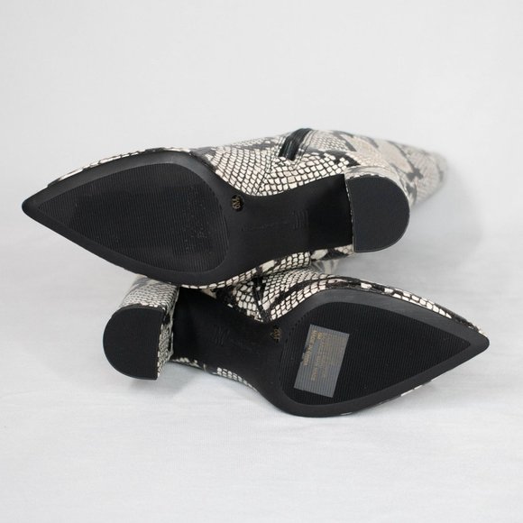 INC International Concepts Natural Pointed Toe Snakeskin Print Heel Boots - Picture 6 of 7